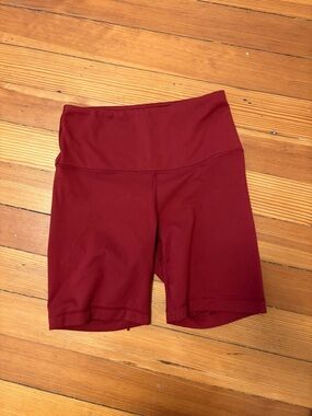 Reflex Maroon High-Waist Bike Shorts